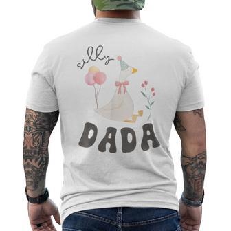 Silly Dada Silly Goose Dad Birthday Family Matching Party Men's T-shirt Back Print - Thegiftio UK