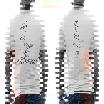 Silly Daddy Goose Goose Dad Animal Father's Day Men's T-shirt Back Print - Thegiftio UK