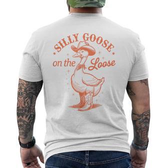 Silly Goose On The Loose Cowboy Western Retro Men's T-shirt Back Print - Thegiftio UK