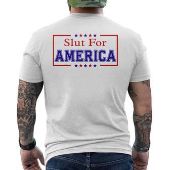 Slut For America 4Th Of July Men's T-shirt Back Print - Thegiftio UK