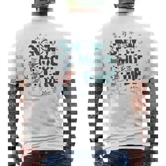 Snow Much Fun 冬 雪だるま おもしろい クリスマス キッズ レディース メンズ メンズTシャツ バックプリント - Kawaiitshirt