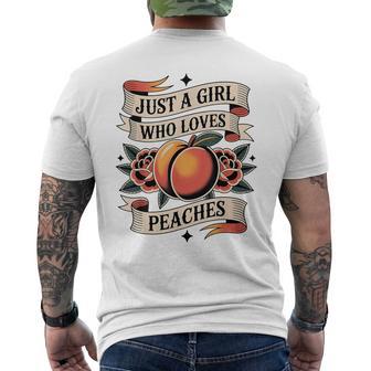 Solo Una Chica Que Ama Los Melocotones Amantes De La Fruta De Los Melocotones Camiseta Hombre Estampado Espalda - Regaloses