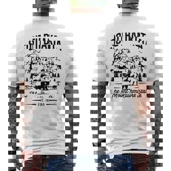 South Dakota The Mount Rushmore State Est 1889 Men's T-shirt Back Print | Mazezy