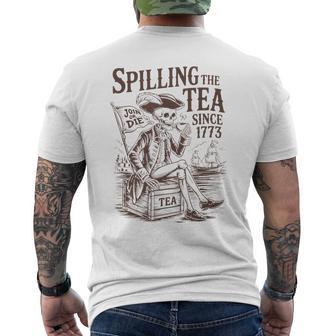 Spilling The Tea Since 1773 Patriotic American 4Th Of July Men's T-shirt Back Print - Thegiftio UK