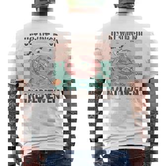 Spooky Summer Skeleton Just Waiting For Halloween Men's T-shirt Back Print | Mazezy