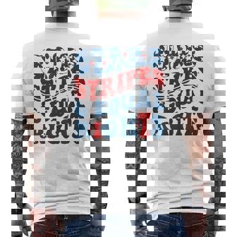 Stars Stripes And Equal Rights Retro 4Th Of July Feminist Men's T-shirt Back Print | Mazezy