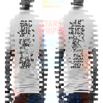 Stars Stripes And Human Rights 4Th Of July Political Men's T-shirt Back Print - Monsterry