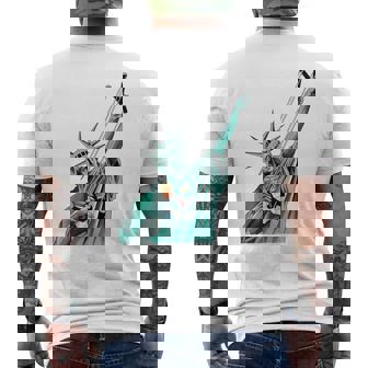 Statue Of Liberty Anti Trump Political Men's T-shirt Back Print - Thegiftio UK