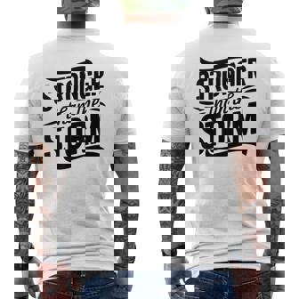 Stronger Than Thetorm Motivational Inspirational Positive メンズTシャツ バックプリント - Kawaiitshirt