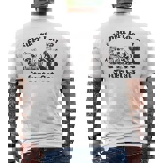 Support Local Street Cats Team Trash Opossum Raccoon Rat Men's T-shirt Back Print - Monsterry