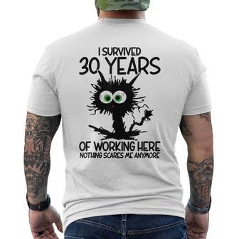 I Survived 30 Years Of Working Here Nothing Scares Me Men's T-shirt Back Print - Thegiftio UK