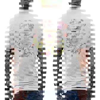 Taza De Té Y Flores Bonitas Y Mariposas Camiseta Hombre Estampado Espalda - Regaloses