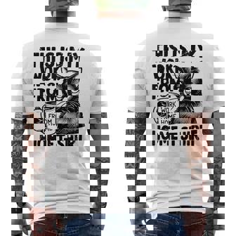 This Is My Work From Homearcastic Cat Remote Worker メンズTシャツ バックプリント - Kawaiitshirt