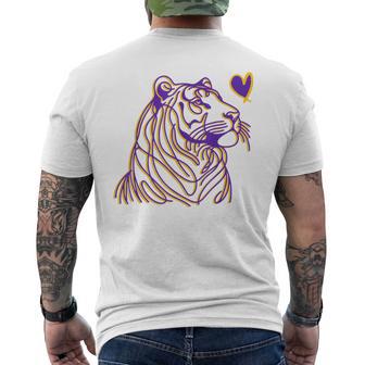 Tigers School Mascot Purple And Gold Tigers Men's T-shirt Back Print - Thegiftio UK