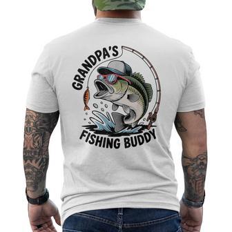 Toddler Boy Grandpa Fishing Buddy Bass Fisherman Youth Men's T-shirt Back Print - Thegiftio UK