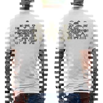 Tomodachi 土偶 縄文 時代 遮光器土偶 ハート形土偶 仮面の女神 宇宙人 はにわ かわいい シュール 長袖tシャツ メンズTシャツ バックプリント - Kawaiitshirt