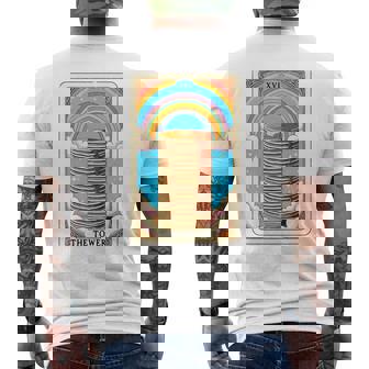 The Tower タロットカード パンケーキタワー 朝食愛好家 長袖tシャツ メンズTシャツ バックプリント - Kawaiitshirt