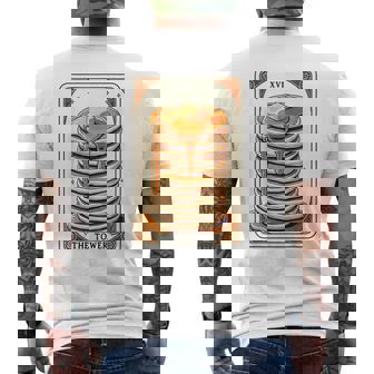 The Tower タロットカード パンケーキタワー 面白いパンケーキ メンズTシャツ バックプリント - Kawaiitshirt