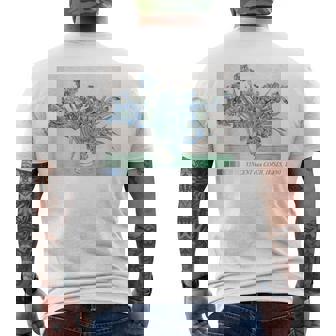 Trendyincentan Gogh Irises Famous Painting 1890 メンズTシャツ バックプリント - Kawaiitshirt