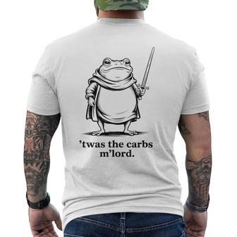 Twas The Carbs M'lord Frog Men's T-shirt Back Print - Thegiftio UK