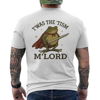 Twas The Tism M Lord Autism Frog Meme Graphic Men's T-shirt Back Print - Thegiftio UK