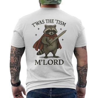 T'was The 'Tism M'lord Raccoon Men's T-shirt Back Print - Thegiftio UK