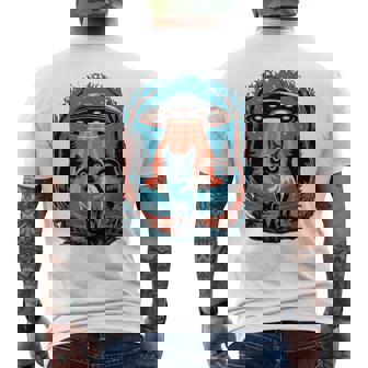 Ufo 猫誘拐 星空の下で メンズTシャツ バックプリント - Kawaiitshirt