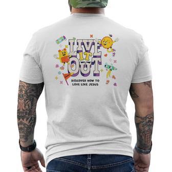 Vbs 2025 Live It Out Love Like Jesus Vacation Bible School Men's T-shirt Back Print - Thegiftio UK