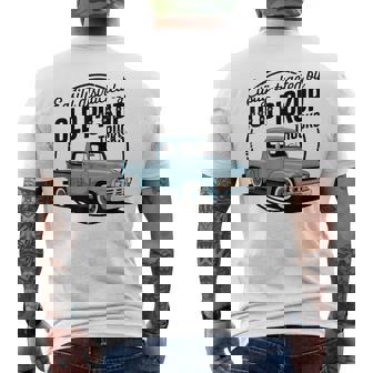 Vintage Easily Distracted By Old Pickup Trucks Classic Car Men's T-shirt Back Print | Mazezy