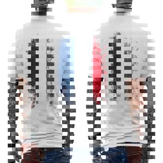 Vintage France Distressed Flag Illustration Graphic s メンズTシャツ バックプリント - Kawaiitshirt