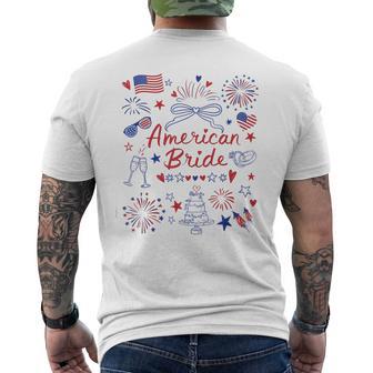 Vintage American Bride 4Th Of July Wedding Engagement Men's T-shirt Back Print - Thegiftio UK