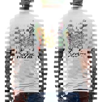 Vintage Spain Barcelona City Espana Souvenir Spain Men's T-shirt Back Print - Thegiftio