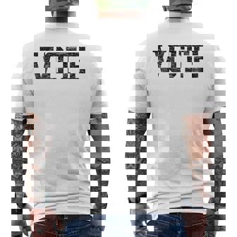 Vote レディース メンズ アンティーク調テキスト 2024 選挙 メンズTシャツ バックプリント - Kawaiitshirt
