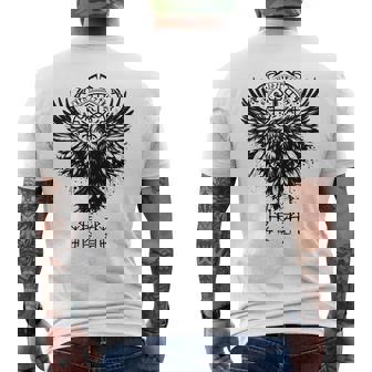 Walhalla Raven Odins ルーンズ ノルディック コンパス バイキング 長袖tシャツ メンズTシャツ バックプリント - Kawaiitshirt