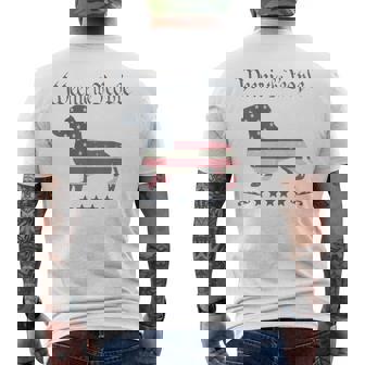 Weenie The People American Flag 4Th Of July Dachshund Lover Men's T-shirt Back Print - Monsterry