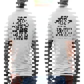 Western Country Music Cowgirl Cowboy Outfit Most Wanted Men's T-shirt Back Print | Mazezy