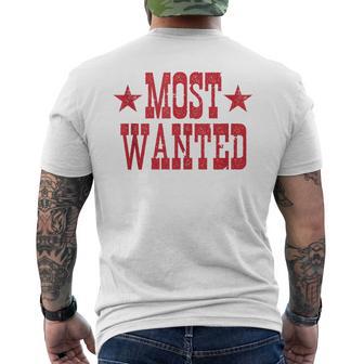 Western Cowboy Concert Tour Most Wanted Cowgirl Outfit Men's T-shirt Back Print - Thegiftio UK