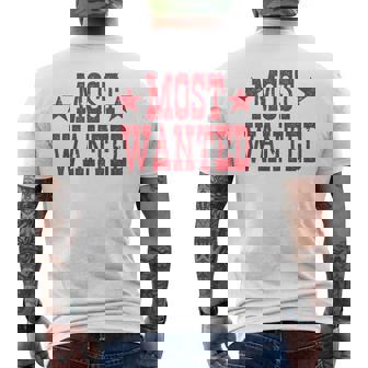 Western Cowboy Concert Tour Most Wanted Cowgirl Outfit Men's T-shirt Back Print - Monsterry