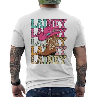 Western Cowgirl Lainey First Name Personalized Black Men's T-shirt Back Print - Thegiftio UK