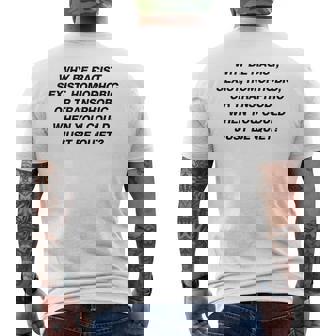 Why Be Racistexist Homophobic I Just Be Quiet Diversity メンズTシャツ バックプリント - Kawaiitshirt