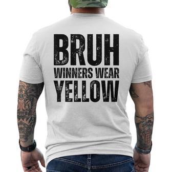 Winners Wear Yellow Team Spirit Week Game Color Sports Day Men's T-shirt Back Print - Thegiftio UK