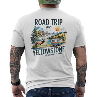 Yellowstone Road Trip 2025 Nature Adventure Souvenir Men's T-shirt Back Print - Thegiftio UK