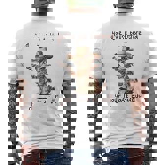 You 'Ve Just Buttered Your Last Biscuit Meow Cowboy Cat Meme 長袖tシャツ メンズTシャツ バックプリント - Kawaiitshirt