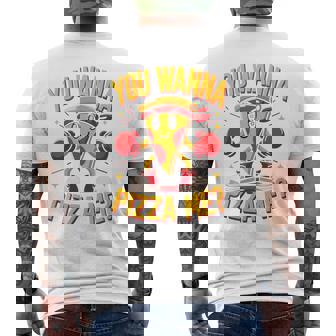 You Wanna Pizza Me 面白い ファイター ピザ愛好家 ファーストフード しゃれ 長袖tシャツ メンズTシャツ バックプリント - Kawaiitshirt