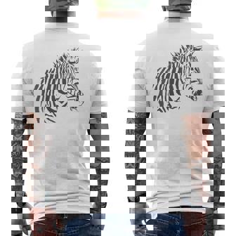 Zebratripes Blanco Y Negro África Zoo Cuello Camiseta Hombre Estampado Espalda - Regaloses