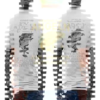 Zum Angeln Geboren Anglerpruch Karpfen Angeln Fang T-Shirt mit Rückendruck - Geschenkecke