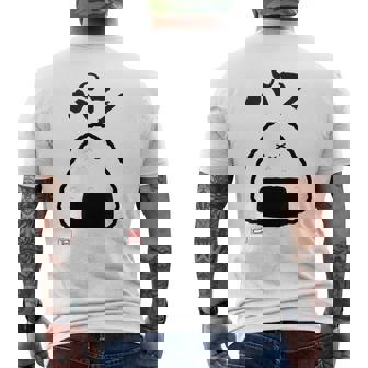 「パン-おにぎり」おもしろ 筆文字 服 面白い文字入り メンズTシャツ バックプリント - Kawaiitshirt