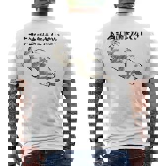 「本当は働きたくない」猫 文字入り おもしろ 筆文字 面白い 服 面白い メンズTシャツ バックプリント - Kawaiitshirt