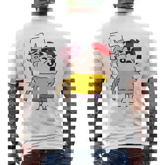 【まんが】クレヨンしんちゃん お絵描きしんちゃん メンズTシャツ バックプリント - Kawaiitshirt