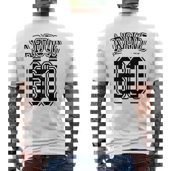 【バックプリント・背中側】Around 60 還暦 アラカン アラウンド 六十歳 お誕生日 60代 面白 メンズTシャツ バックプリント - Kawaiitshirt